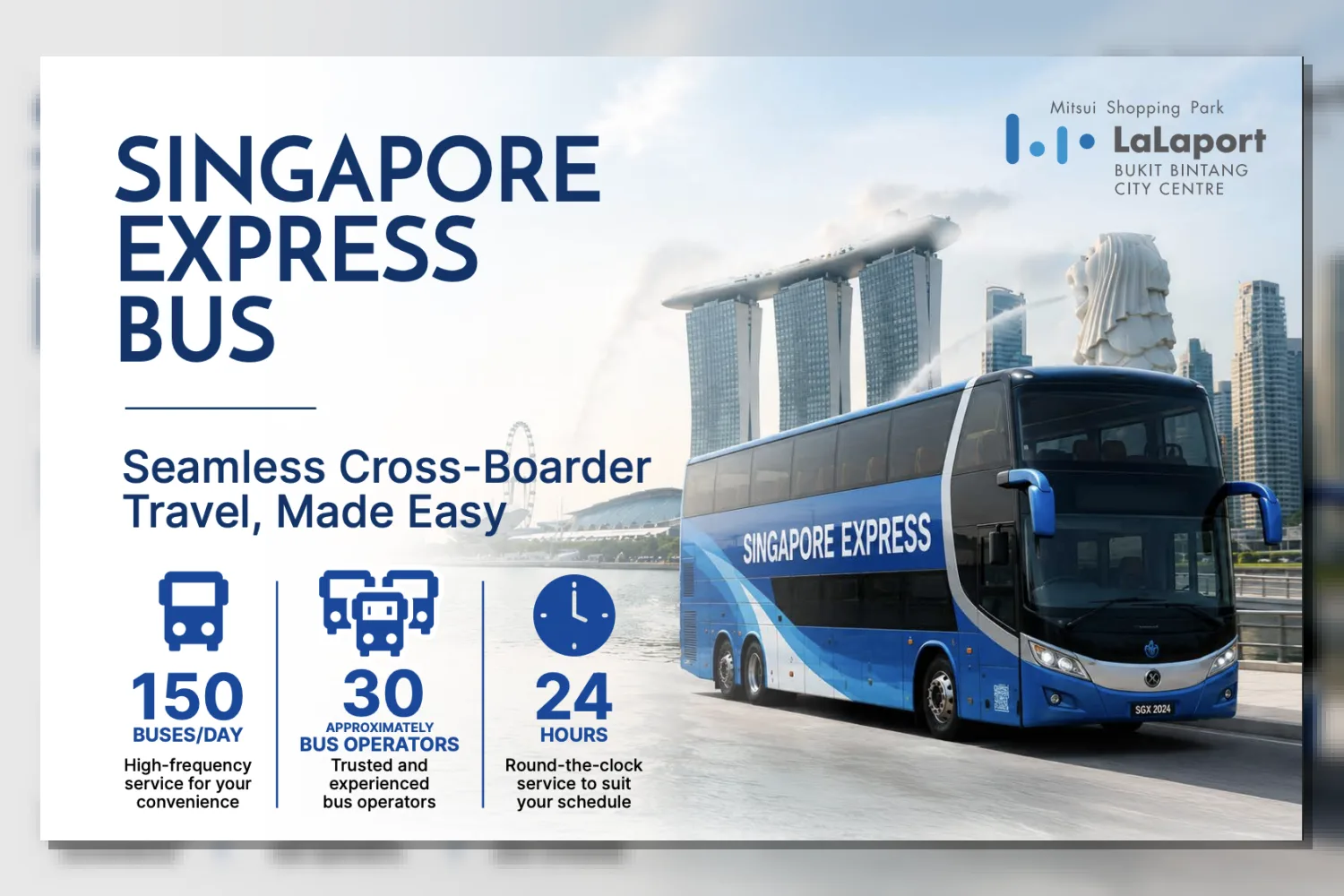HAB PENGANGKUTAN LALAPORT DILANCARKAN - 30 OPERATOR BAS KHUSUS KE SINGAPURA