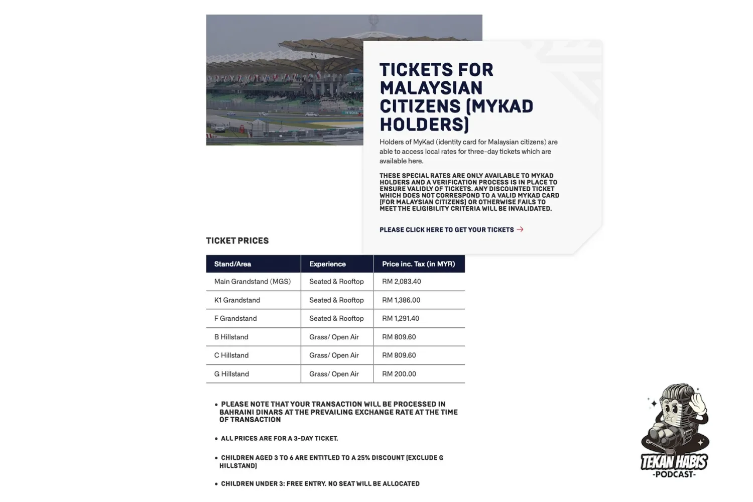 TIKET F1 BAHRAIN GP DI SIC, MALAYSIA BUKA UNTUK JUALAN BERMULA DARI RM200