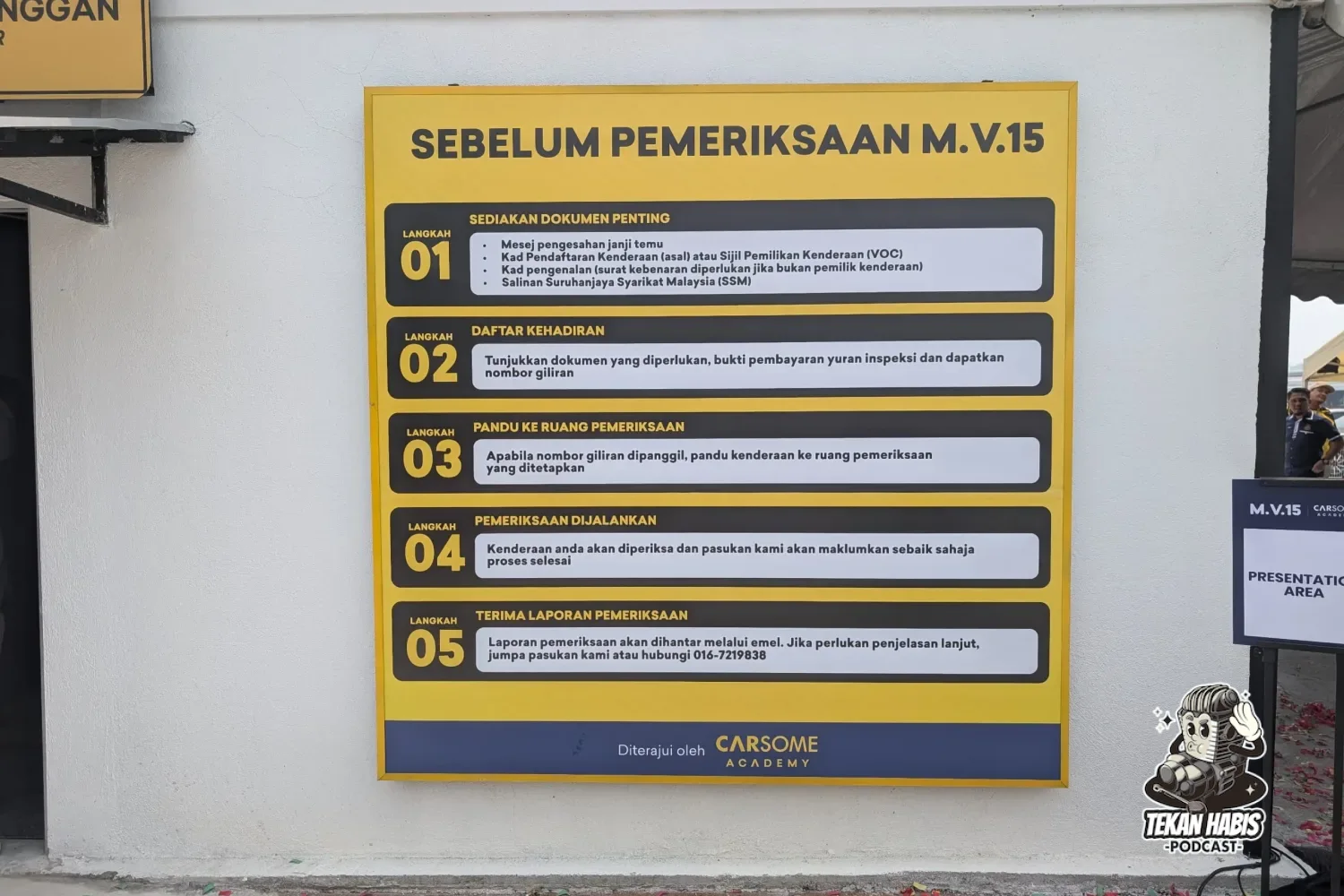 CARSOME ACADEMY LANCAR PUSAT PEMERIKSAAN M.V.15, SELESAI SEAWAL 30 MINIT