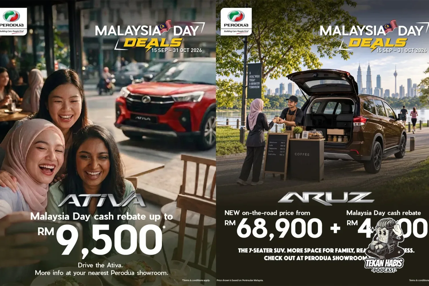 PERODUA QV-E, ATIVA & ARUZ DIBERI REBART KHAS SEMPENA KEMPEN HARI MALAYSA