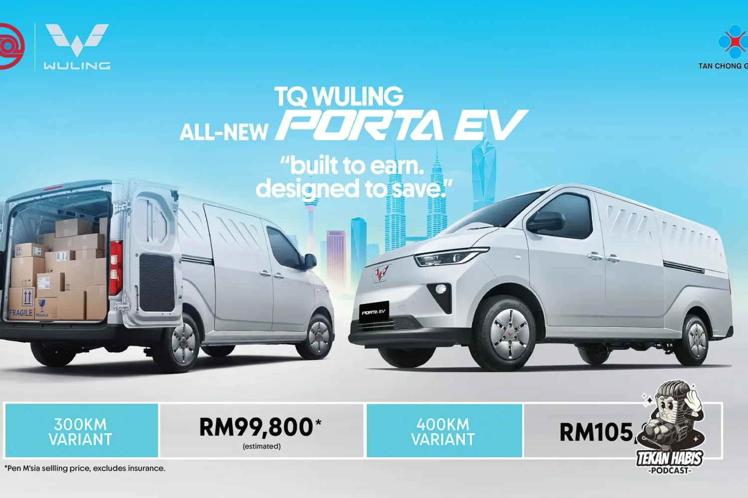 TQ WULING PORTA EV TIBA – 2 VARIAN CKD, MULA DARI RM99,800*