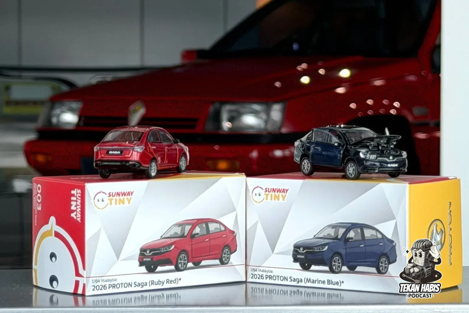 PROTON & SUNWAY TINY TOYS HASILKAN SAGA MC3 & E.MAS 5 MINIATUR
